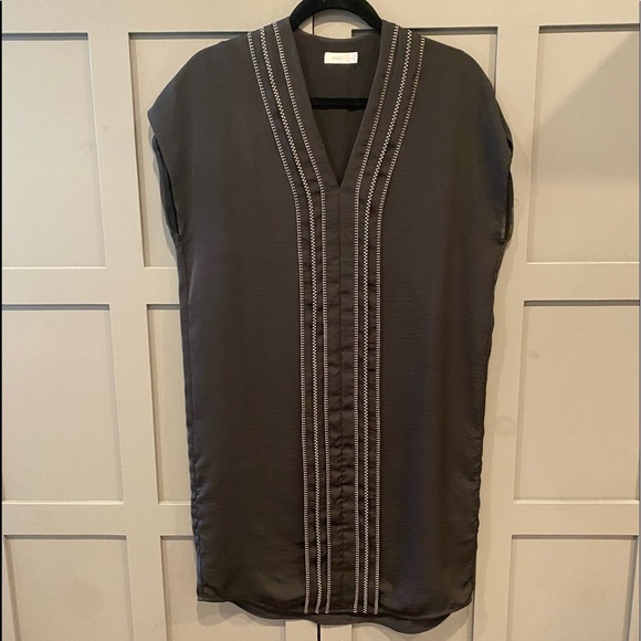 Vince Embroidered V-neck Sheath Dress - Picture 3 of 11